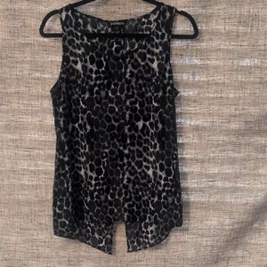 Express Black and Gray Leopard Print Women's Top